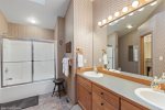 Large master bath with oversized mirror & attached closet 